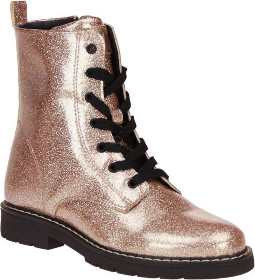 Kipling Hella veterboots met glitters champagne Wit Meisjes Imitatieleer 30