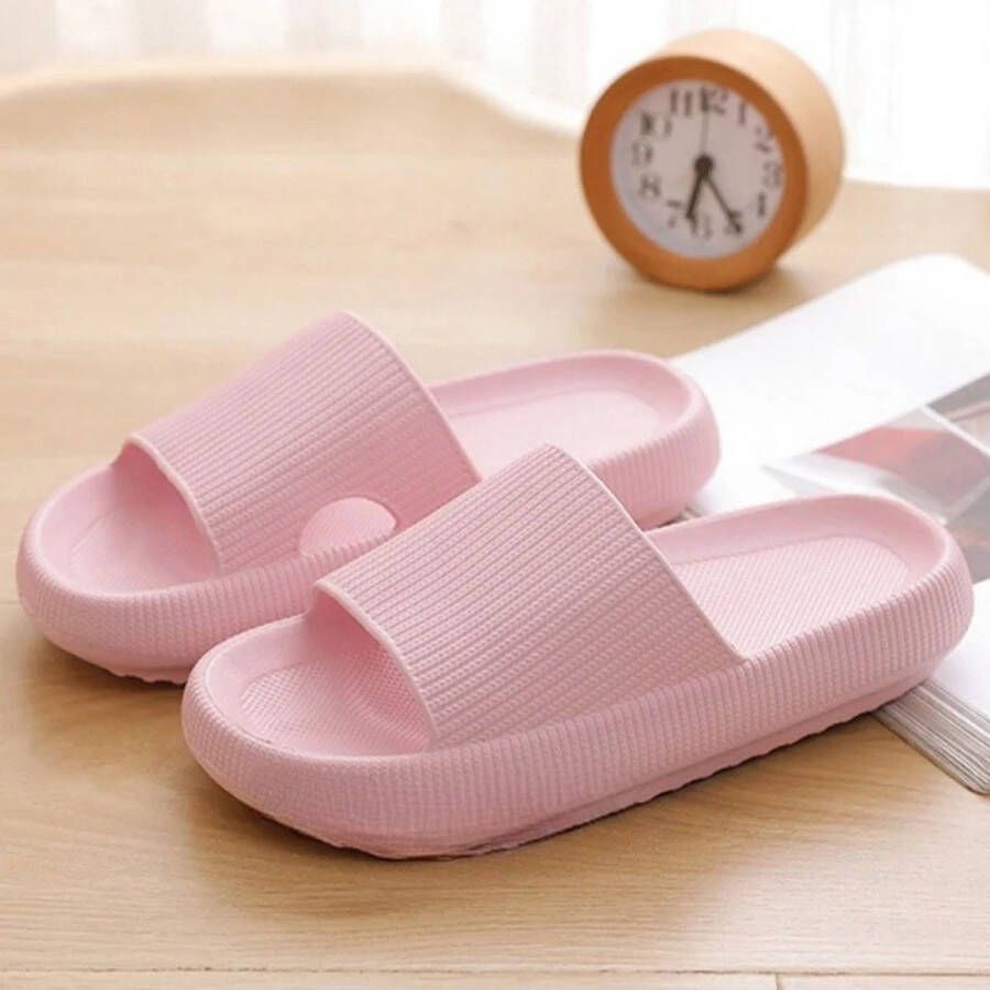 Klikkopers Cloud Slides Slippers Badslippers Sloffen Verdikte Lichtgewicht Super Zacht aan je Voeten Anti-Slip Roze