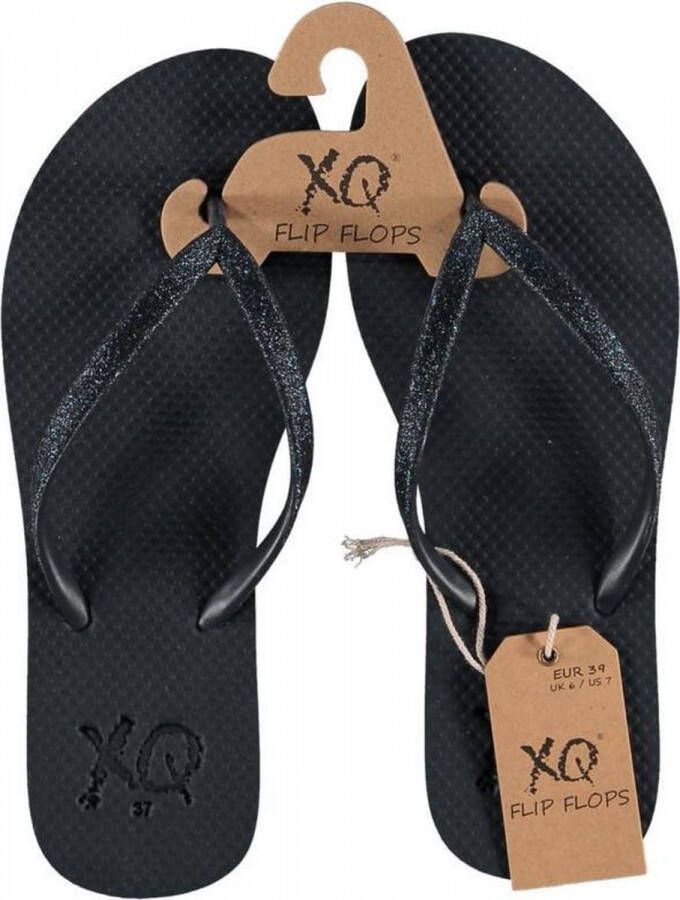 XQ Footwear Flipflops Dames Teenslippers Donker blauw met glitters
