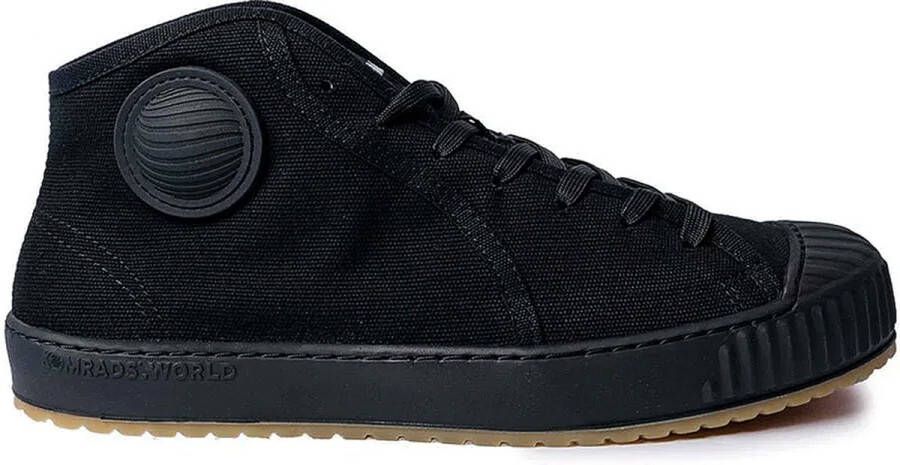 Komrads vegan sneakers ICNS Partizan Monoblack Schoen uit duurzaam en gerecycleerd materiaal Zwart