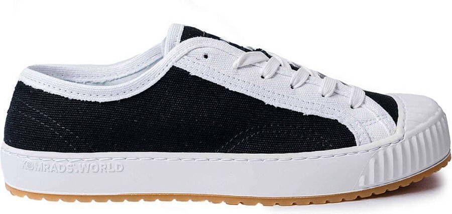 Komrads vegan sneakers ICNS Spartak Black &White Schoen uit duurzaam en gerecycleerd materiaal Zwart en Wit