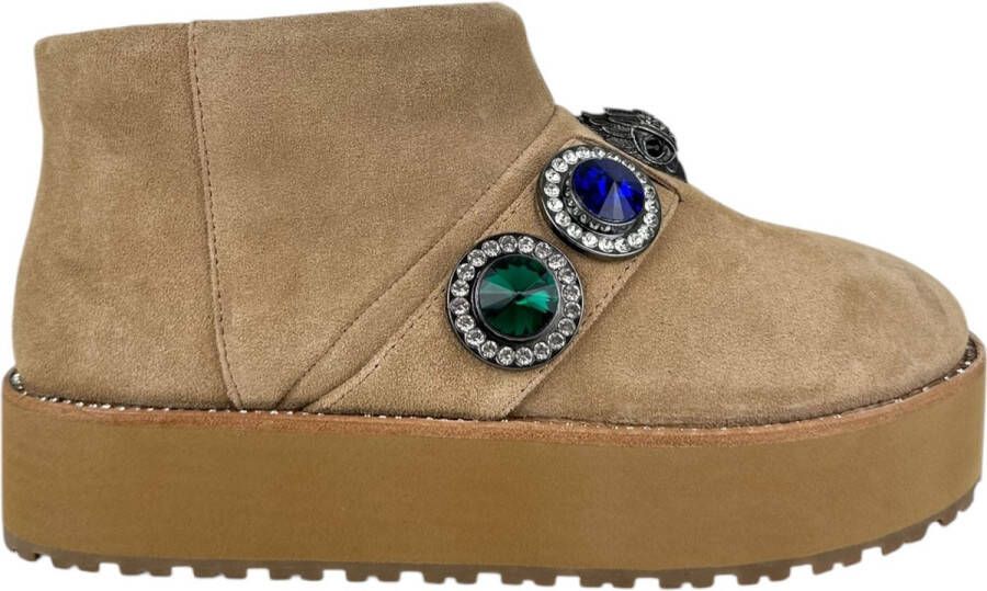 Kurt Geiger Octavia Teddy enkellaarsje van suède met strass