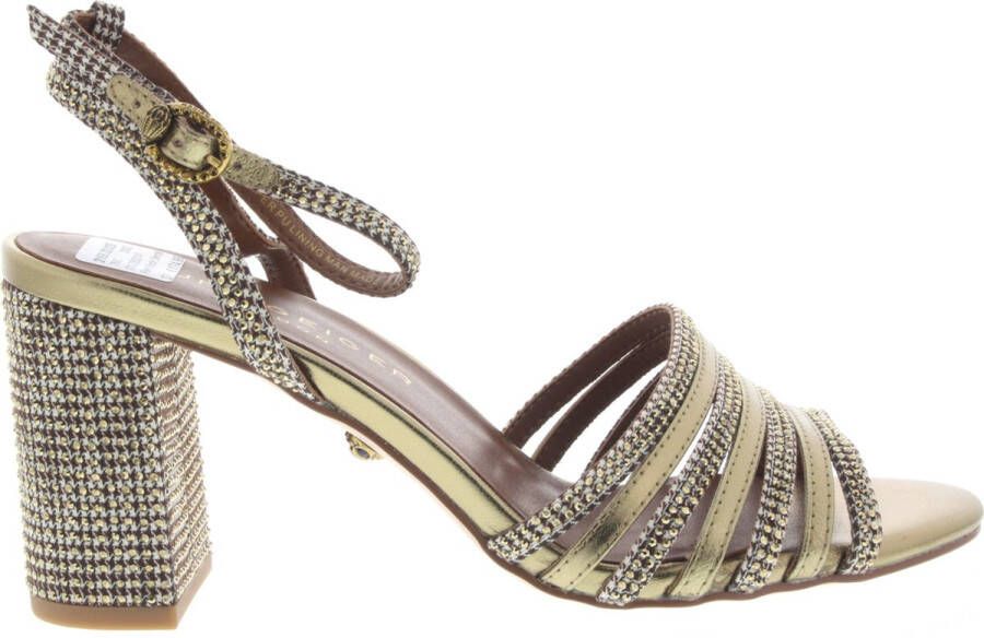 Kurt Geiger Pierra sandalette van leer met metallic finish