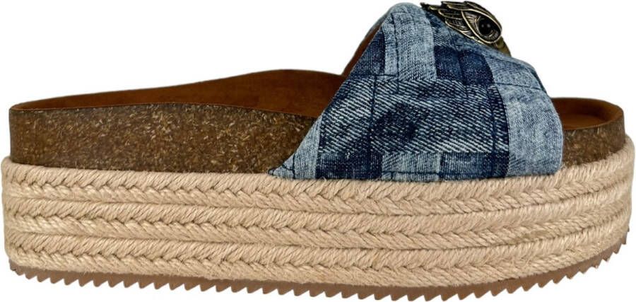 Kurt Geiger Dames Slipper Blauw 9789488669 88 KENSINGTON FLATFORM