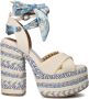 Kurt Geiger London Chelsea Scarf Platform Sandalen Dames Blauw - Thumbnail 2