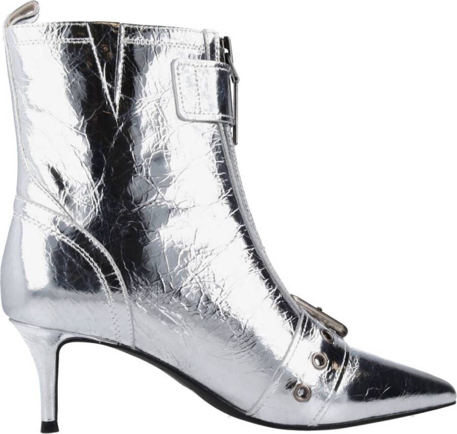 Kurt Geiger London Hackney Kitten Boot Enkellaarsjes Enkelboots met rits Dames Zilver