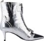 Kurt Geiger London Hackney Kitten Boot Enkellaarsjes Enkelboots met rits Dames Zilver - Thumbnail 1