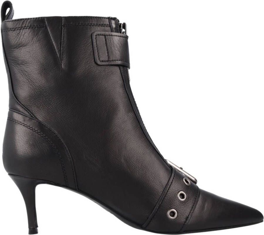 Kurt Geiger London Hackney Kitten Boot Enkellaarsjes Enkelboots met rits Dames Zwart