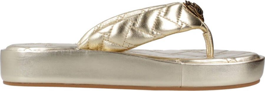 Kurt Geiger Stijlvolle Puff Flip Flops Yellow Dames