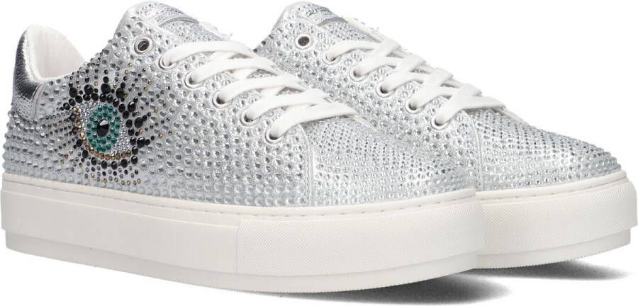 KURT GEIGER LONDON Lage Sneakers Dames Laney Eye Maat: 39 Materiaal: Leer Kleur: Zilver