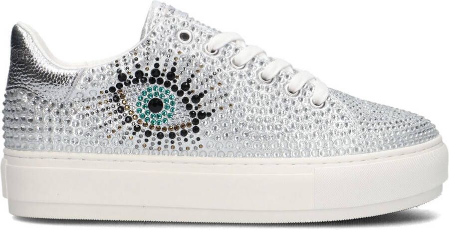 KURT GEIGER LONDON Lage Sneakers Dames Laney Eye Maat: 39 Materiaal: Leer Kleur: Zilver