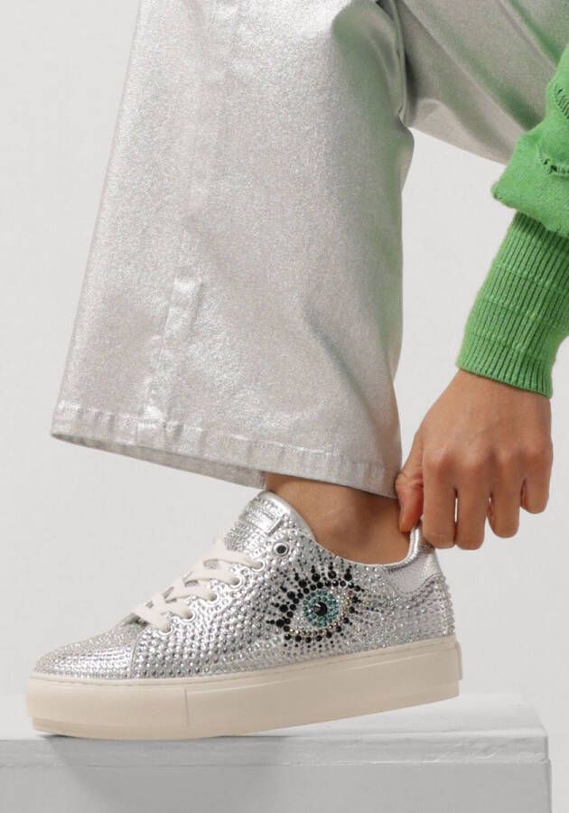 KURT GEIGER LONDON Lage Sneakers Dames Laney Eye Maat: 39 Materiaal: Leer Kleur: Zilver