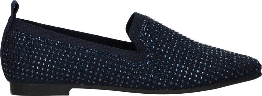 La Strada Blauwe loafer met steentjes dames