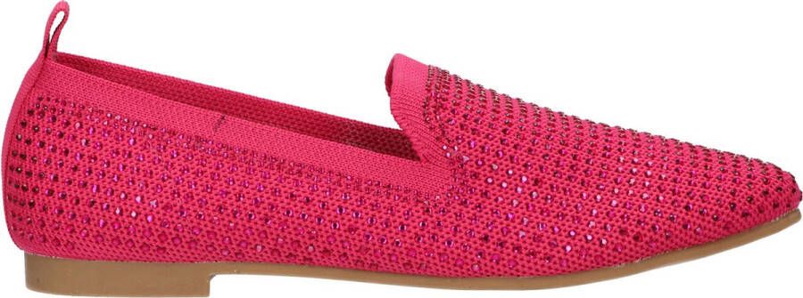 La Strada Fuchsia loafer met steentjes dames