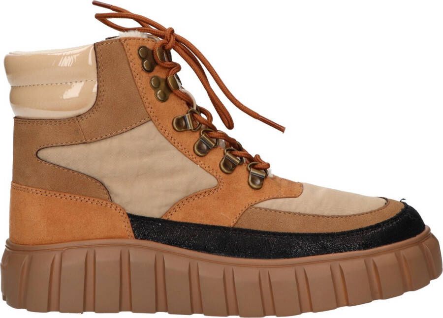 La Strada Hoge sneaker combi tan dames