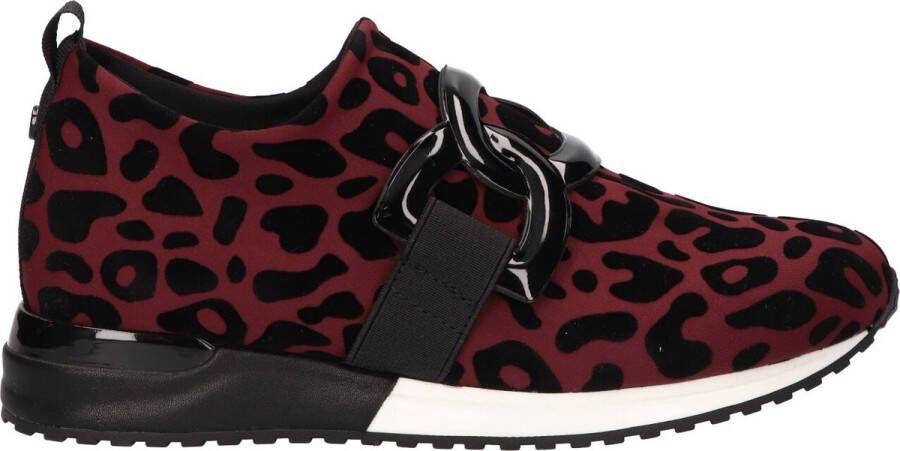 La Strada Instapsneaker bordeaux luipaardprint dames