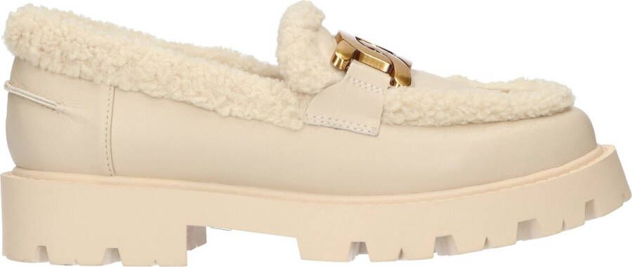 La Strada Loafer beige met nepbont dames