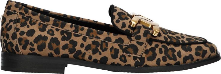 La Strada loafers met gesp en panterprint beige