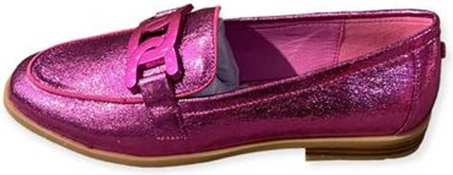 La Strada Loafer fuchsia metallic dames