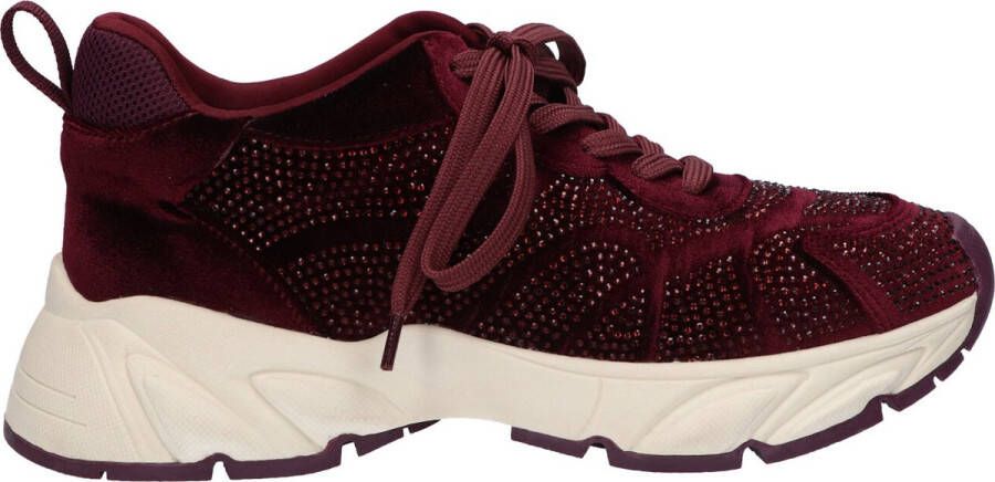 La Strada Sneaker bordeaux met steentjes dames