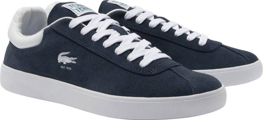 LACOSTE Lage Sneakers Heren Baseshot Premium Maat: 45 Materiaal: Nubuck Kleur: Blauw