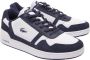 Lacoste Grafische Print T-Clip Leren Sneakers Blue Heren - Thumbnail 3