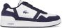 Lacoste Grafische Print T-Clip Leren Sneakers Blue Heren - Thumbnail 1