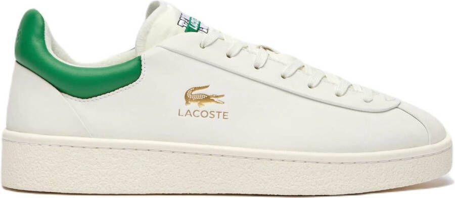 LACOSTE Lage Sneakers Heren Baseshot Premium Maat: 42 Materiaal: Leer Kleur: Wit