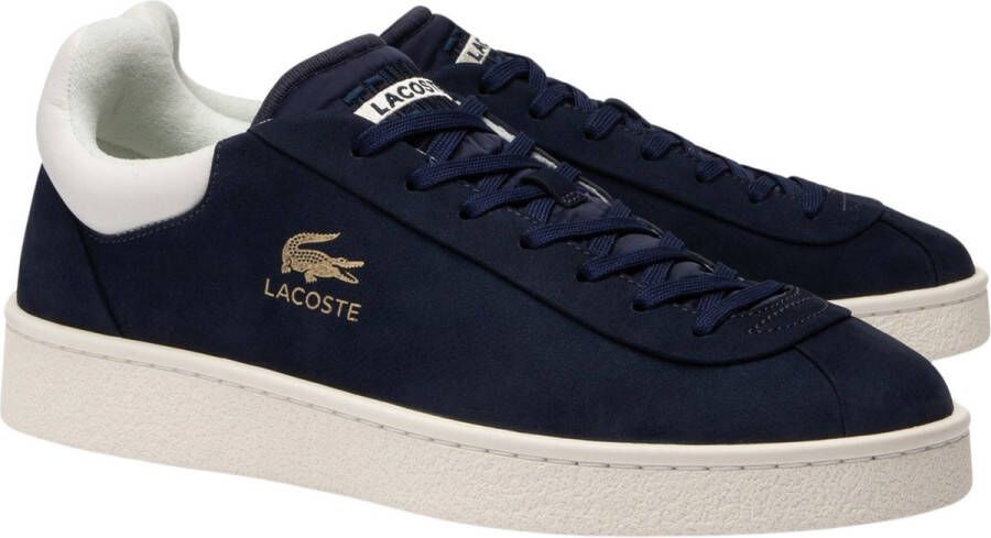 Lacoste Premium Baseshot Leren Sneakers Blauw Wit Multicolor Heren