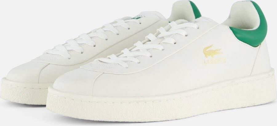 LACOSTE Lage Sneakers Heren Baseshot Premium Maat: 43 Materiaal: Leer Kleur: Wit