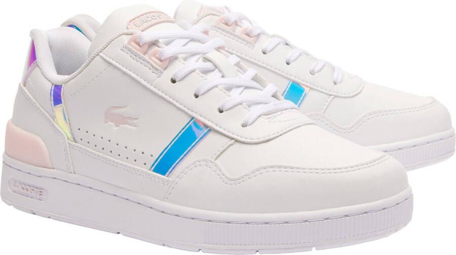 Lacoste Meisjes Sneaker T-Clip 124 3 SUJ White Light Pink WIT