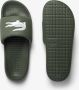 Lacoste SERVE SLIDE 1.0 Heren Slippers Khaki Wit - Thumbnail 4