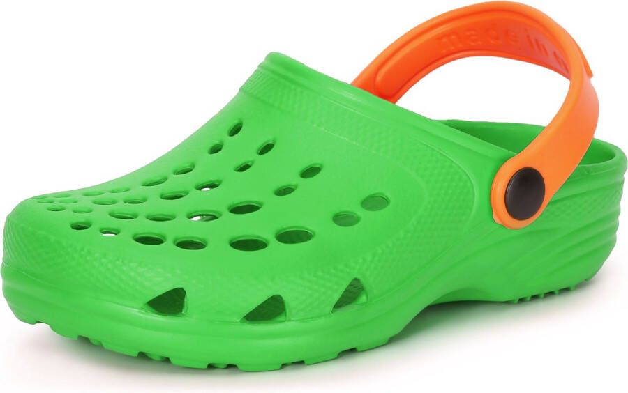 Ladeheid Clogs Kinderen Tuinschoenen Lichte Kinderschoenen Groen Oranje 22 23 LA-CA-FTKIDS