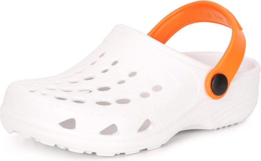 Ladeheid Clogs Kinderen Tuinschoenen Lichte Kinderschoenen Meisjes Jongens Wit Oranje 30 31 LA-CA-FTKIDS