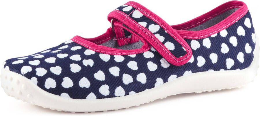 Ladeheid Kinder Pantoffels Sloffen Muizen Unisex LA-ZT-Julia Blauw Harten