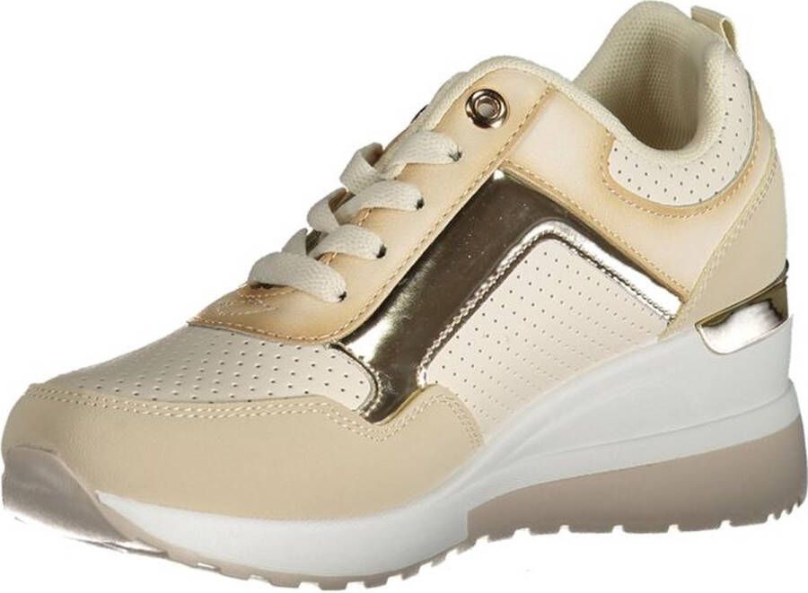 Laura Biagiotti Beige Polyester Sneaker met Contrasterende Details Beige Dames