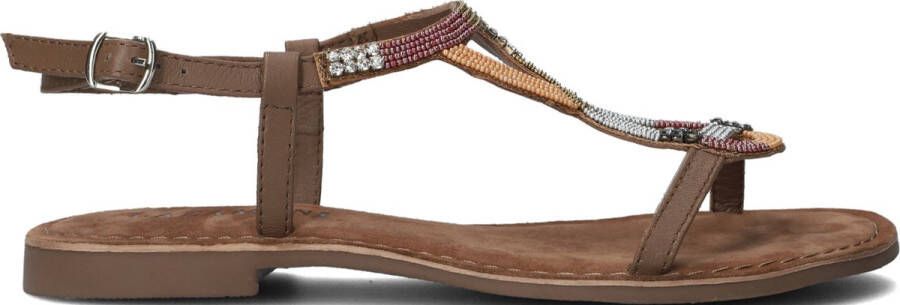 Lazamani Taupe Beaded Sandaal met Enkelband Brown Dames - Foto 2