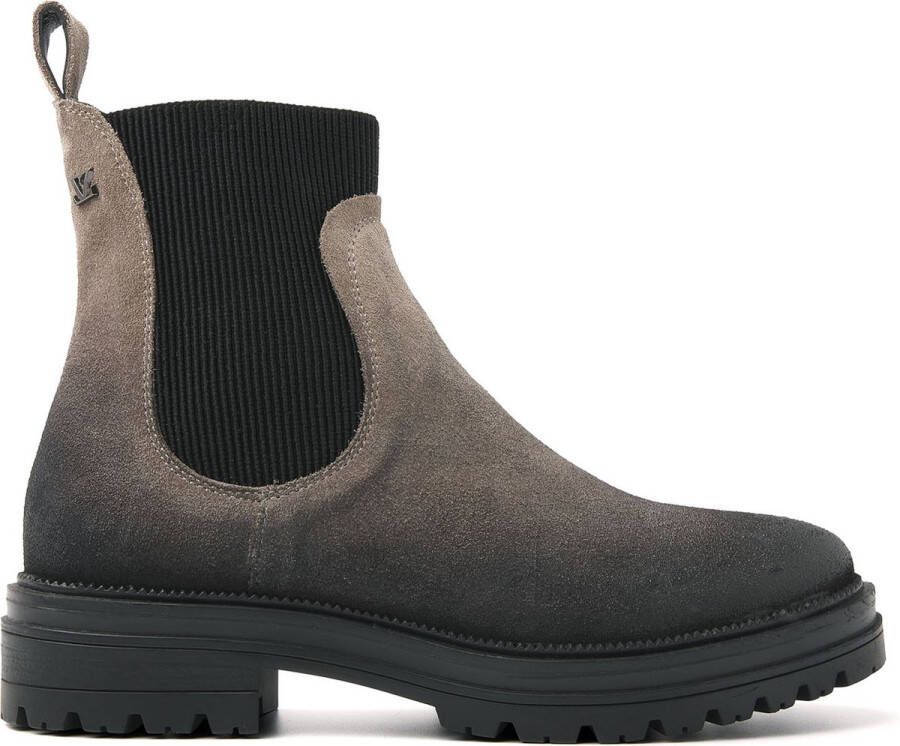 Lazamani Beau Dames Chelsea Boots Suede Fango