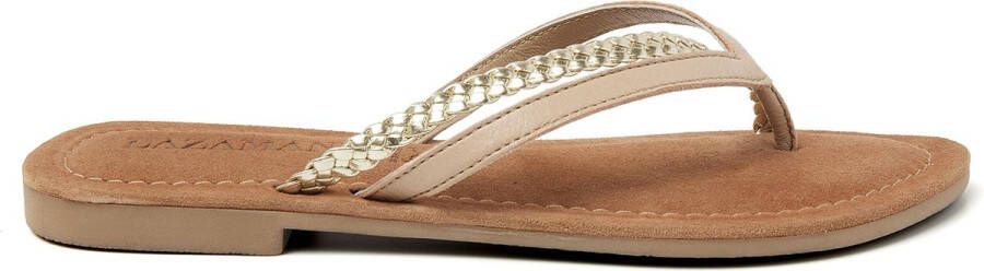 Lazamani Bibi Leren Dames Slippers Nude