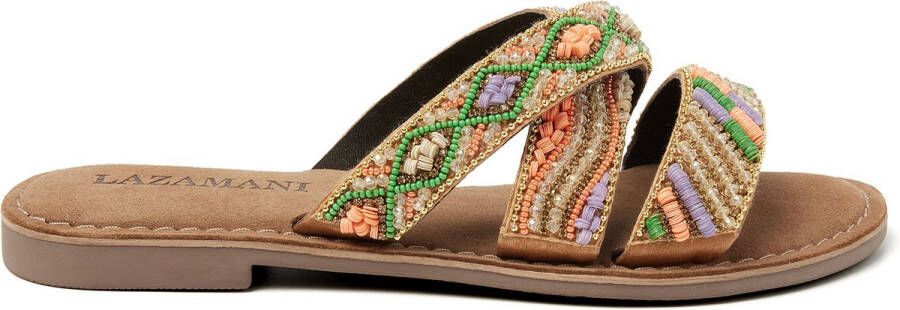 Lazamani Slipper bandjes koraal lila Kleur Multi)