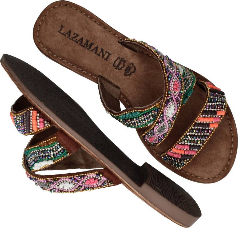 Lazamani Charlie Dames Slippers Tan