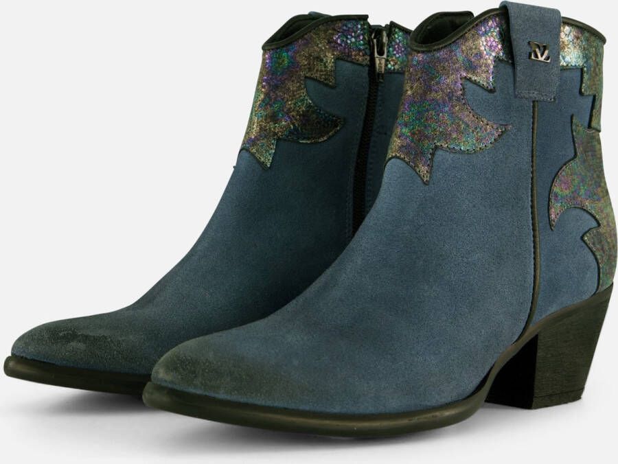 Lazamani Cowboylaarzen blauw Leer Dames