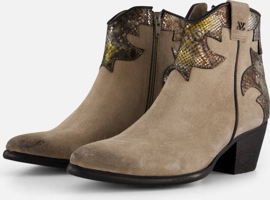 Lazamani Cowboylaarzen taupe Suede Dames