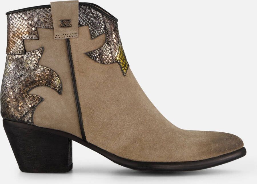 Lazamani Cowboylaarzen taupe Suede Dames