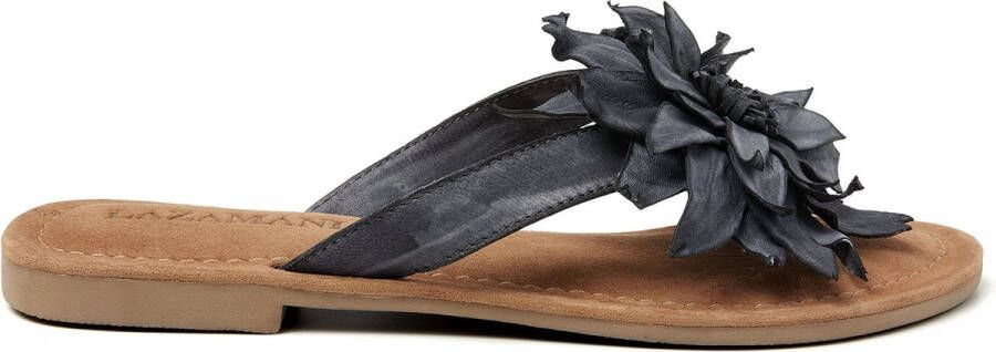 Lazamani Daisy Leren Dames Slippers Black