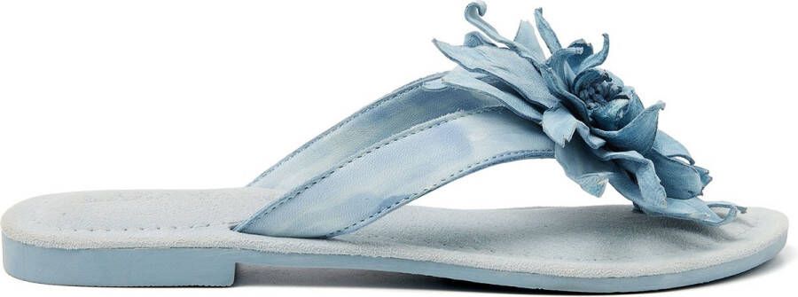 Lazamani Daisy Leren Dames Slippers Blue