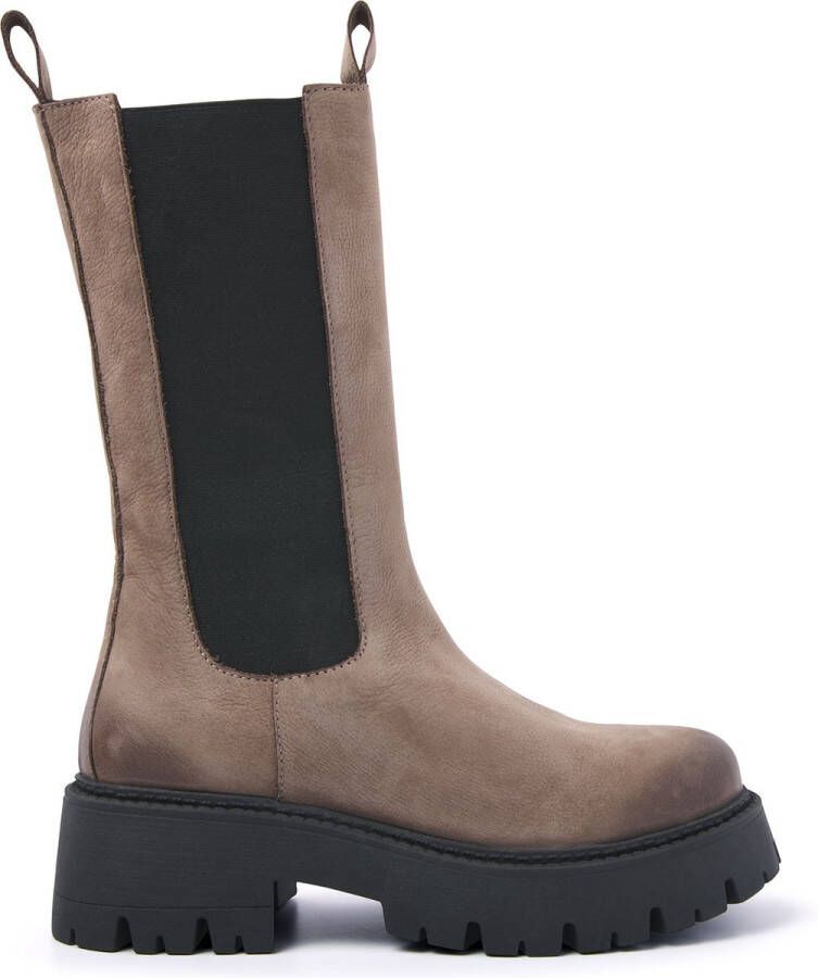 Lazamani Dames Chelsea Boots 67.053 Taupe Nubuck LA67053taupe - Foto 1