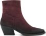 Lazamani Bordeaux Western Enkellaarsje Bruin Dames - Thumbnail 1