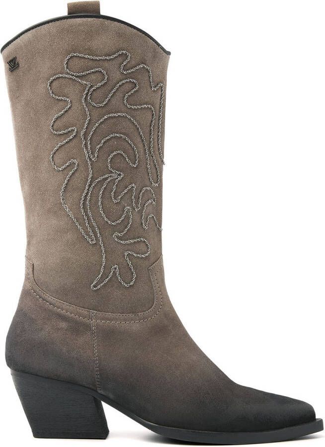 Lazamani Western Cowboy Boot met Zilveren Studs Gray Dames