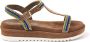 Lazamani Ladies chunky sandaal Blauw Suede Plateau sandalen Dames - Thumbnail 1